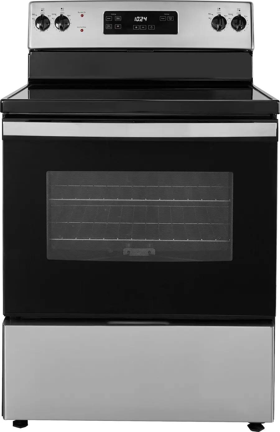 INSIGNIA 30″ Freestanding Electric Range Stainless Steel Black 5 Cu. Ft. NS-RGRCESS4