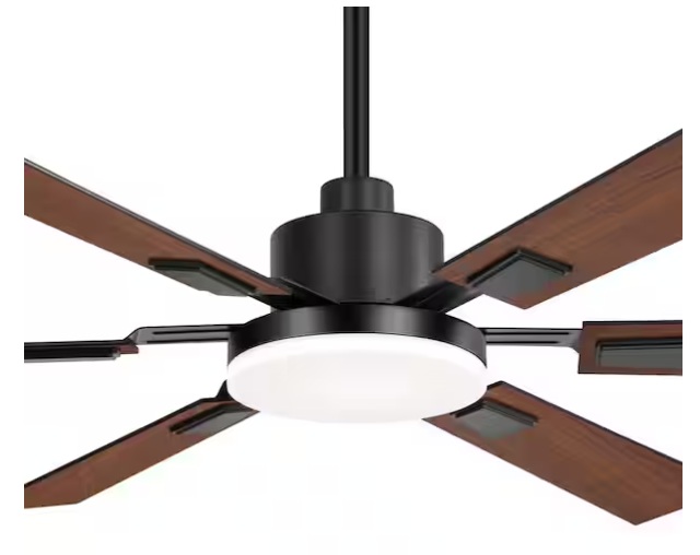 BREEZARY 60" Annette Integrated Led Black Windmill Ceiling Fan With Light 29004-BK