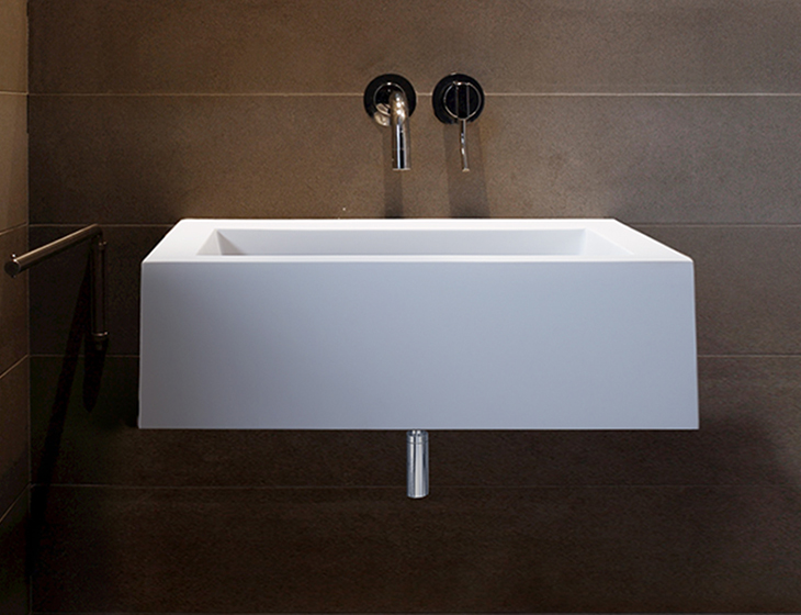 MTI Metro 1 Sculpturestone Wall Mounted Sink MTCS-700D-MTWH