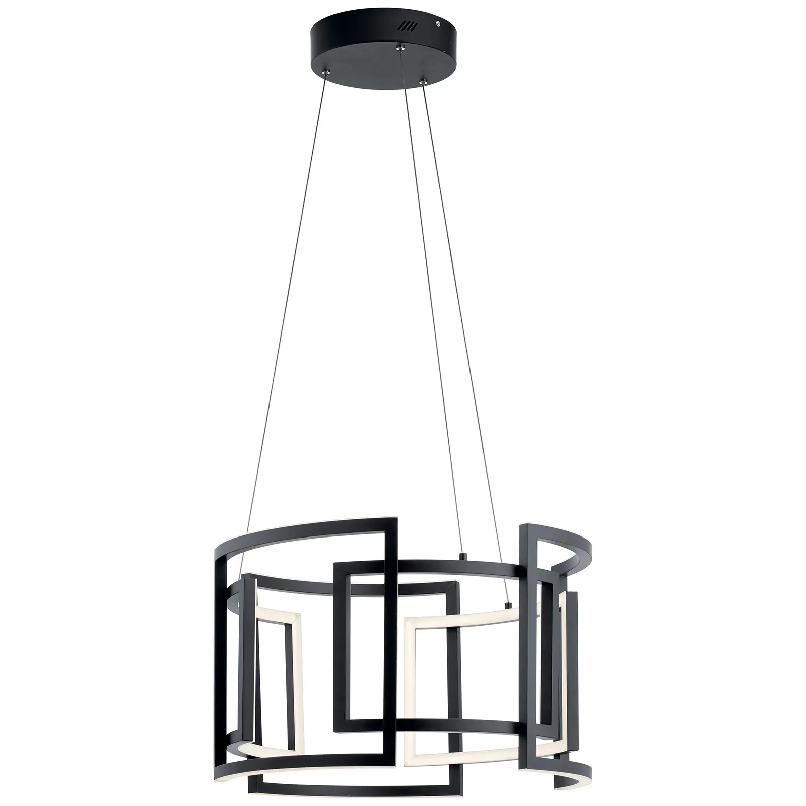 Elan Melko Led Black Chandelier Round Pendant Ceiling Light 84133