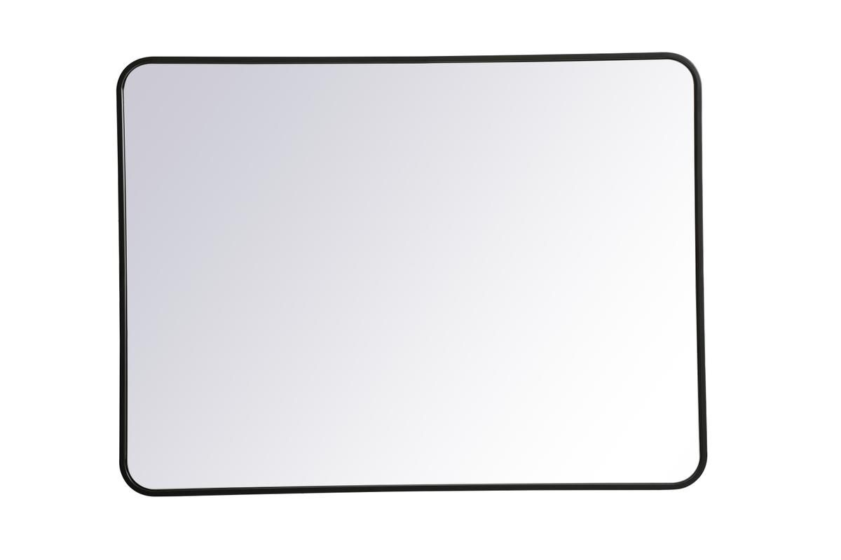 ELEGANT LIGHTING Evermore 30" X 40" Black Rectangular Mirror MR803040BK