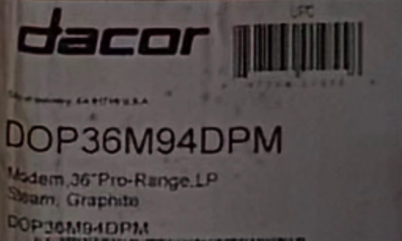 DACOR 36" Professional Dual Fuel Range 4.8 Cu. Ft. Graphite Stainless Steel Liquid Propane DOP36M94DPM