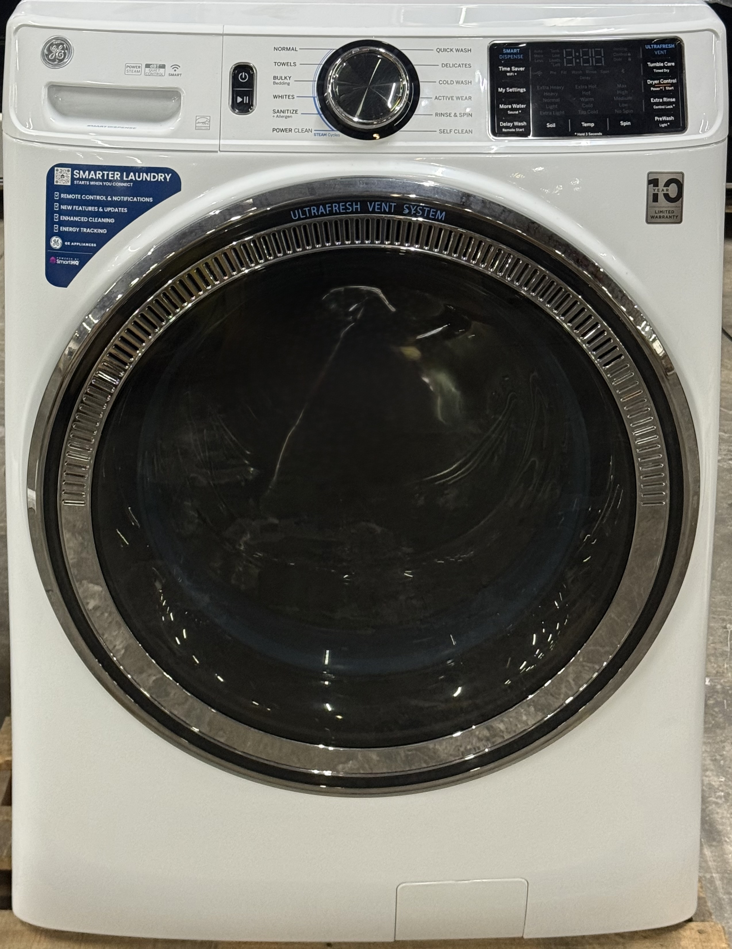 GE Ge Energy Star 5.0 Cu. Ft. Capacity Smart Front Load Steam Washer With Smartdispense(tm) Ultrafresh Vent System With Odorblock(tm) And Steam GFW655SSVWW