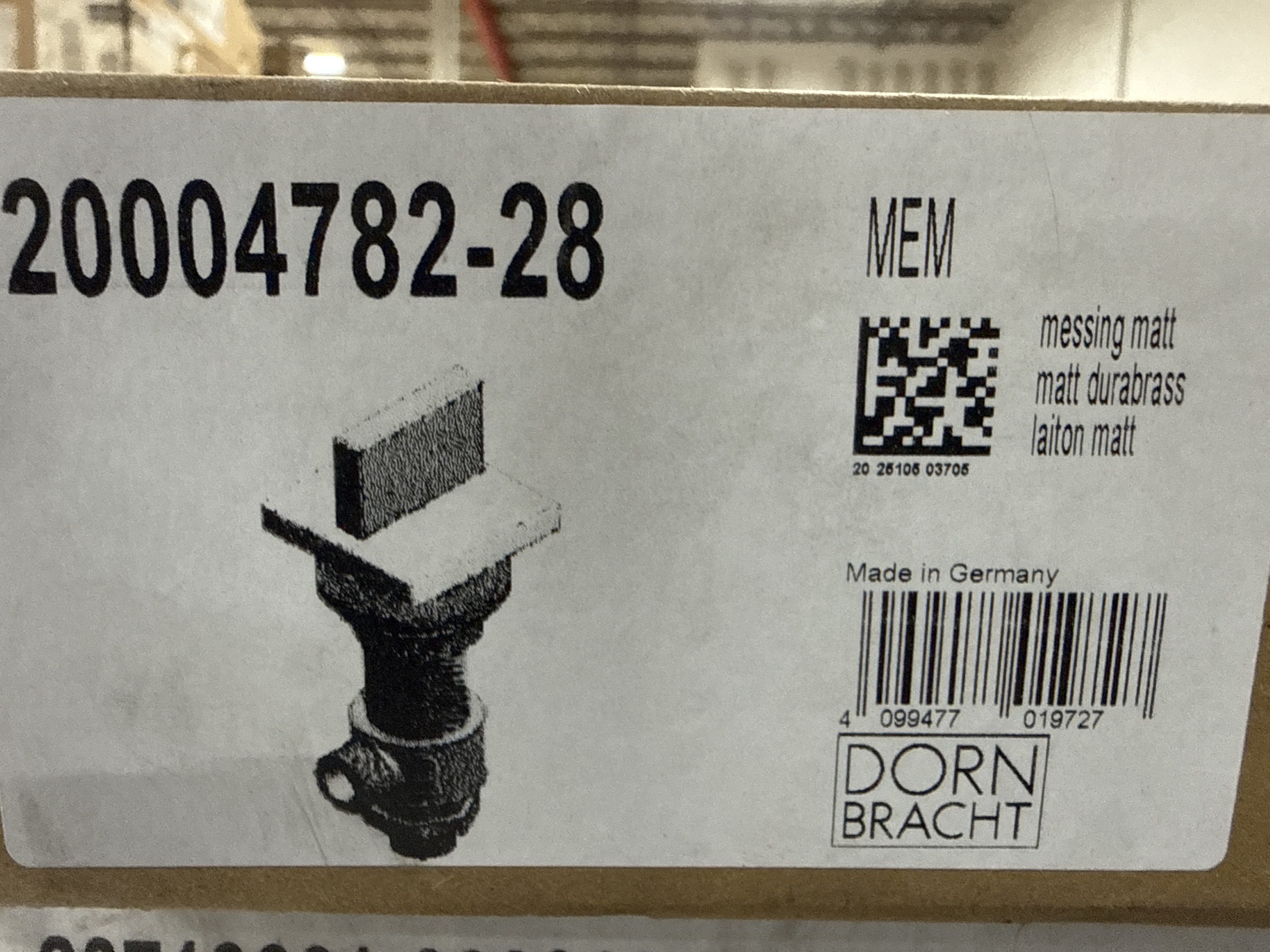 DORNBRACHT Mem Deck Valve Clockwise Closing Cold Brushed Durabrass (23kt Gold) 2000478228