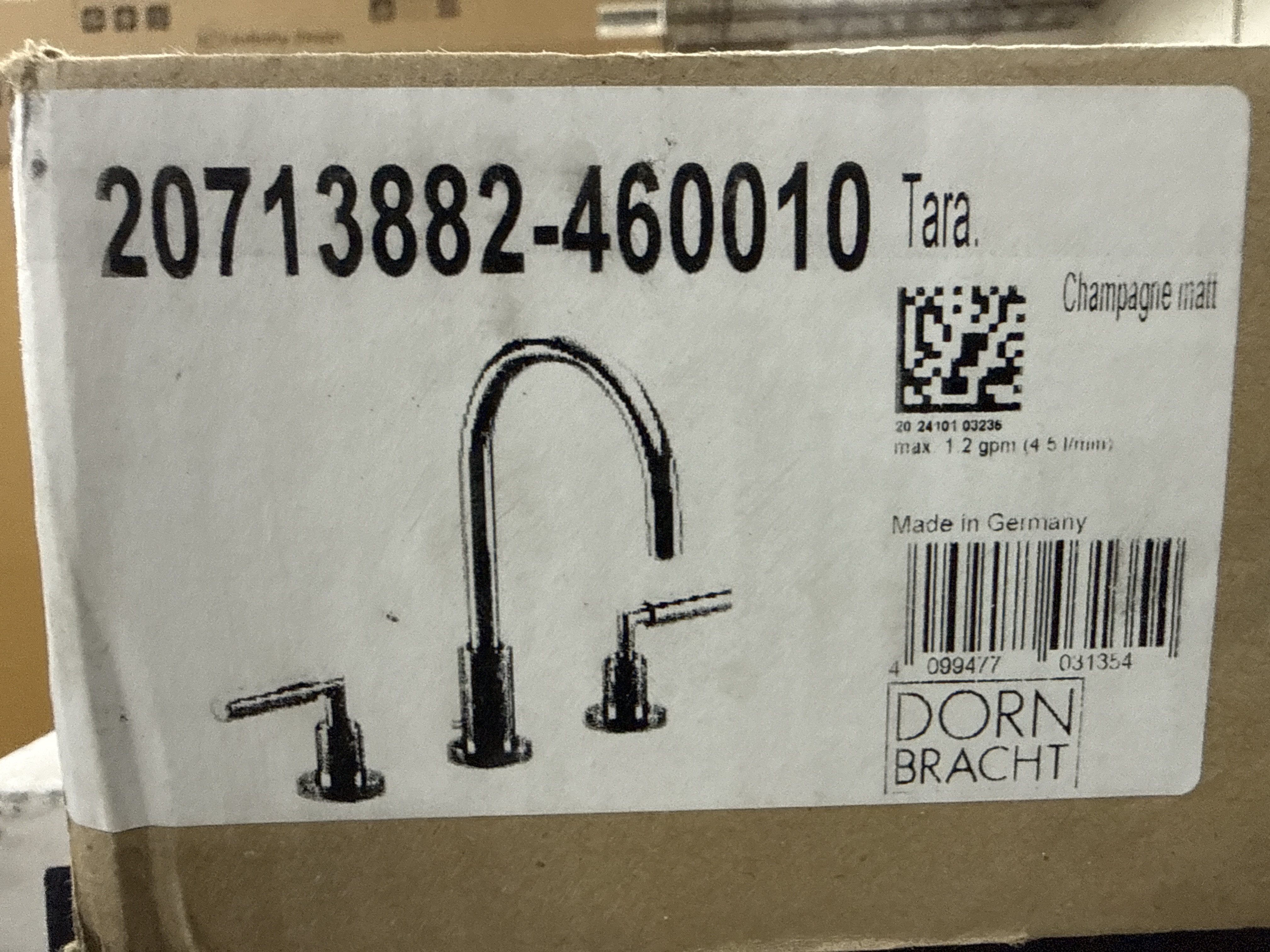 DORNBRACHT Tara Three Hole Lavatory Mixer Brushed Champagne 20713882-460010