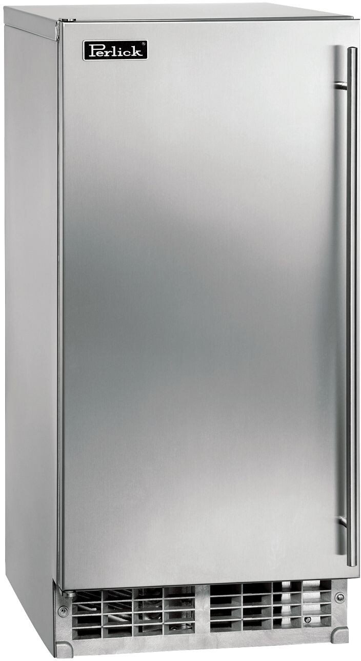 PERLICK 15" Undercounter Indoor Outdoor Nugget Ice Maker Left Hinge Stainless Steel HP15CU-1L