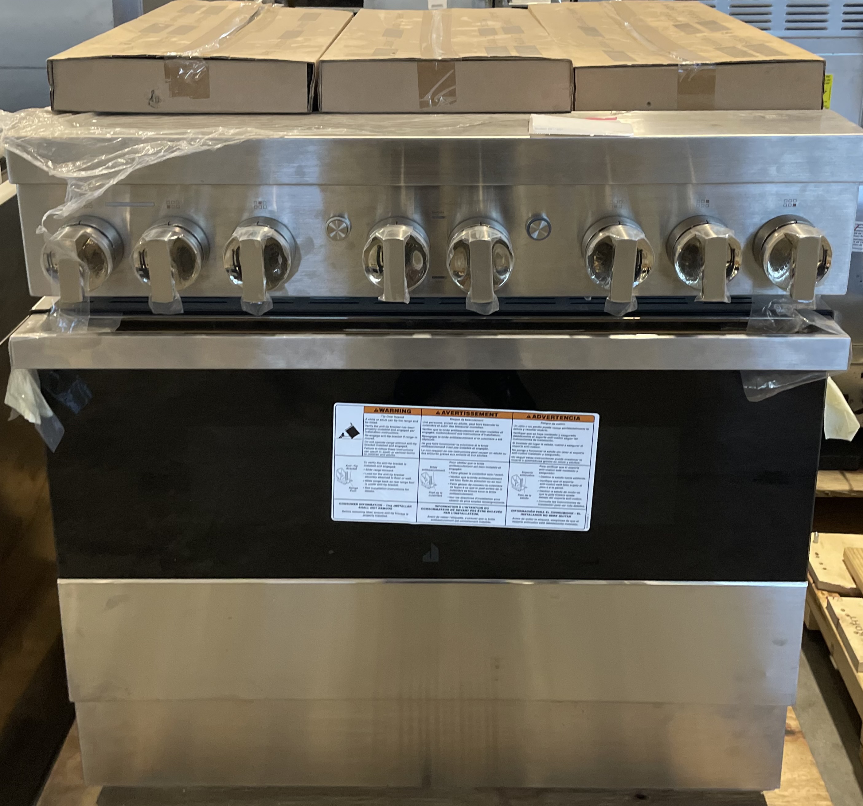 JENNAIR 36" Noir Dual Fuel Professional Style Range Stainless Steel JDRP436HM
