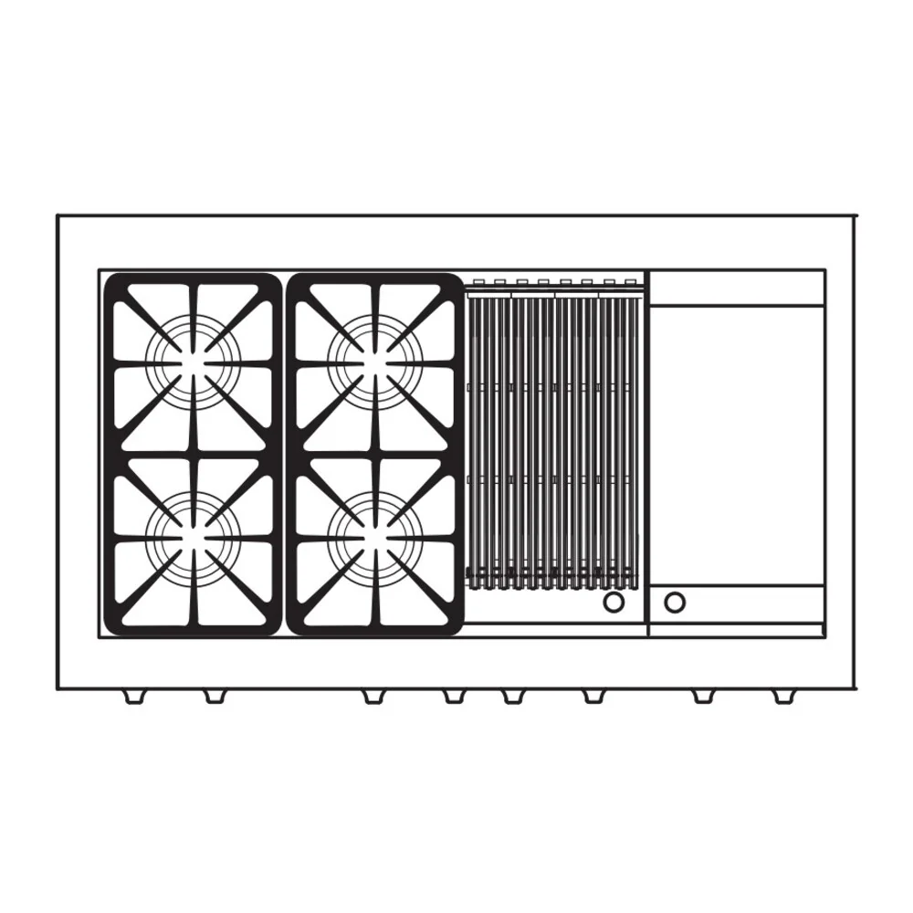 CAPITAL 48" Freestanding Pro Style Gas Range Liquid Propane Stainless Steel GSCR484BGL