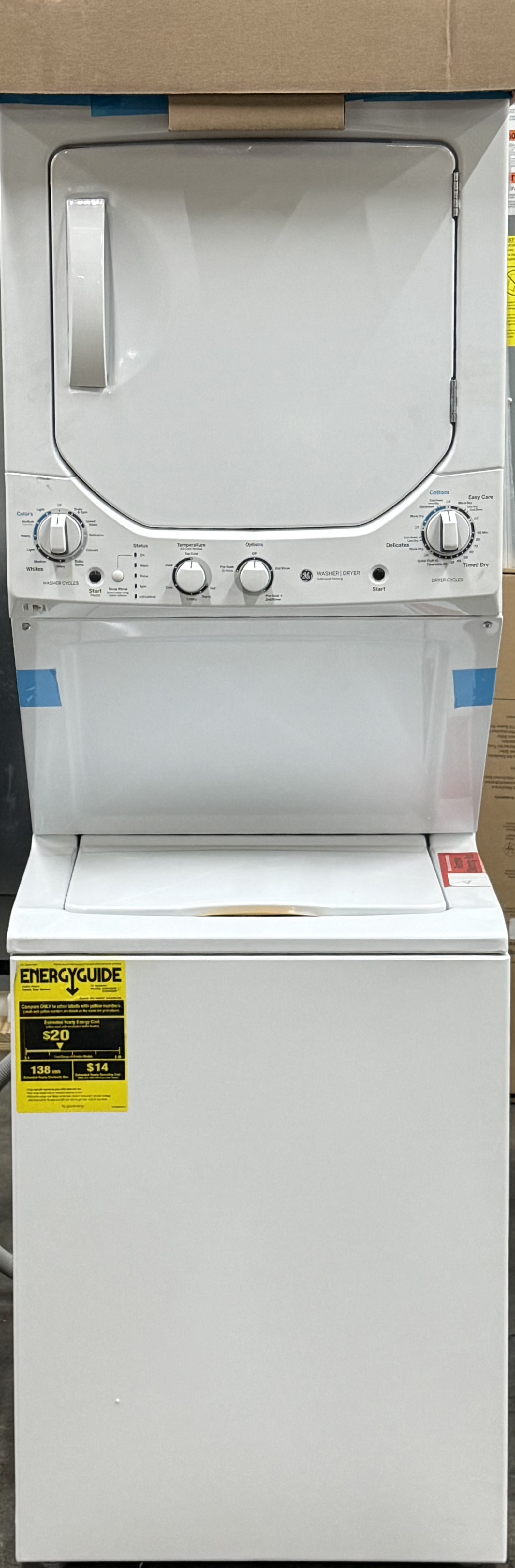 GE 24" Unitized Spacemaker 2.3 Cu. Ft. Capacity Washer With Stainless Steel Basket And 4.4 Cu. Ft. Capacity Electric Dryer GUD24ESSM1WW