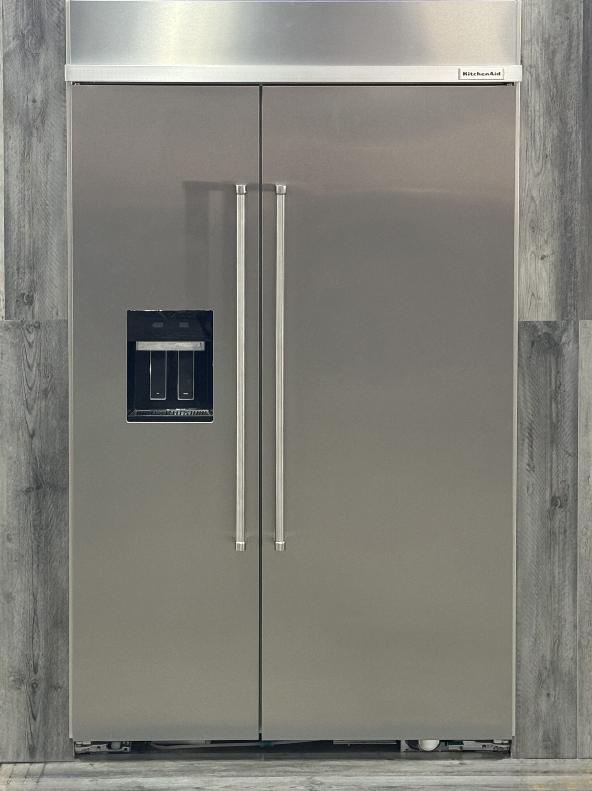 KITCHENAID 48 Inch Built In Side By Side Refrigerator Stainless Steel With Printshield 29.4 Cu. Ft. KBSD708MPS
