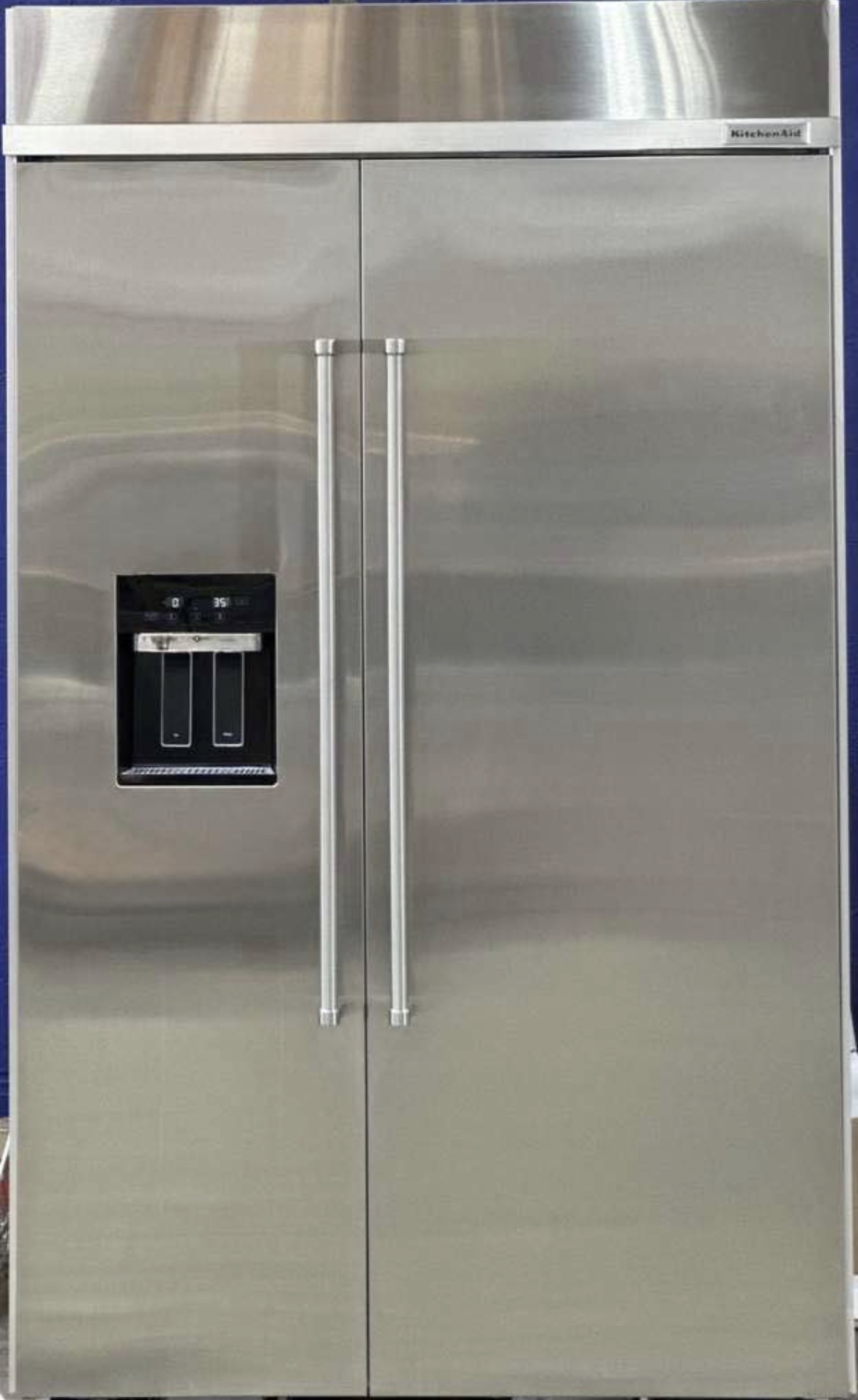 KITCHENAID 48" Built In Side By Side Refrigerator 29.4 Cu. Ft. Printshield Stainless Steel KBSD708MPS