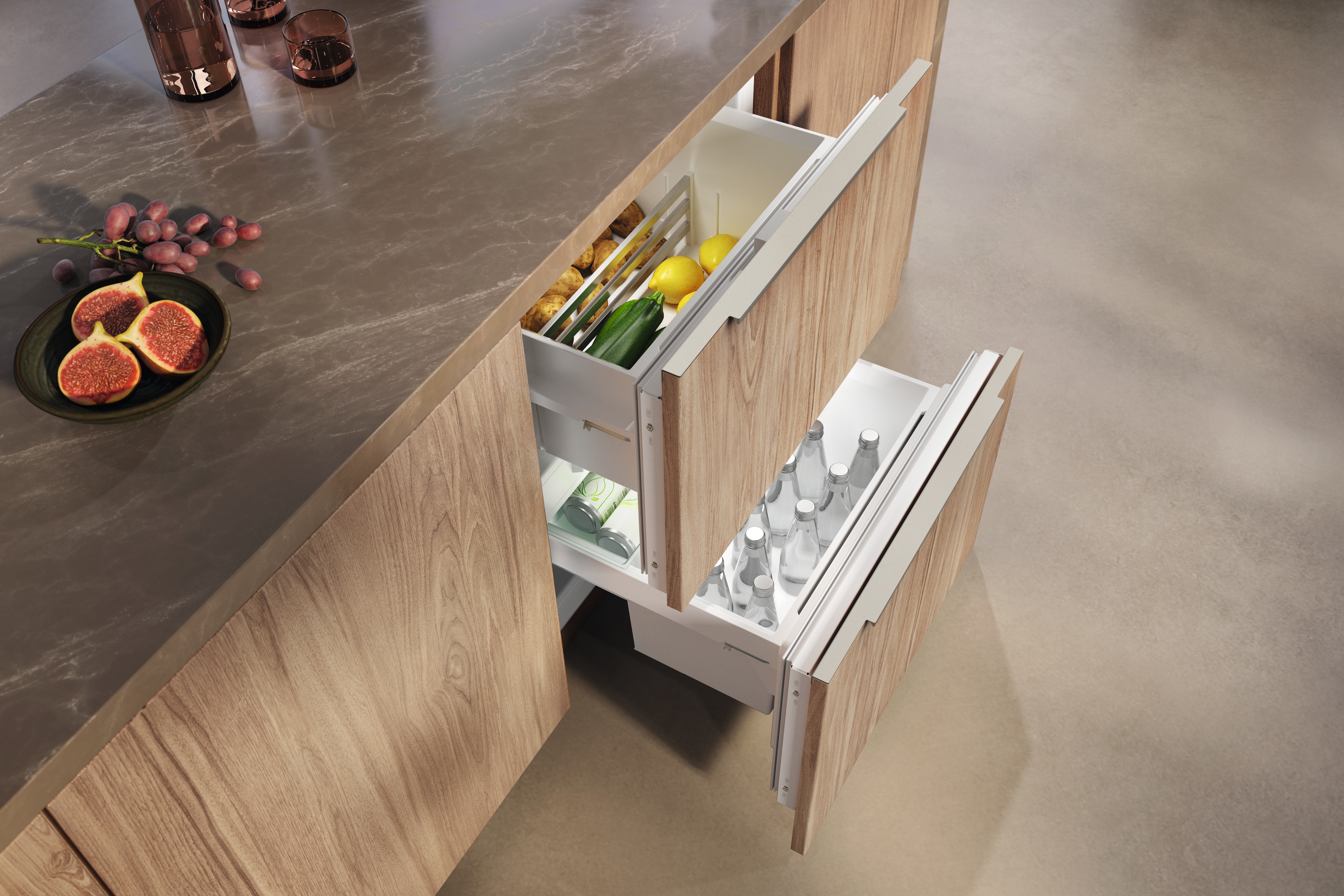MIELE 24" Panel Ready Undercounter Double Refrigerator Drawers 4.2 Cu. Ft. Fully Integrated KU7175D
