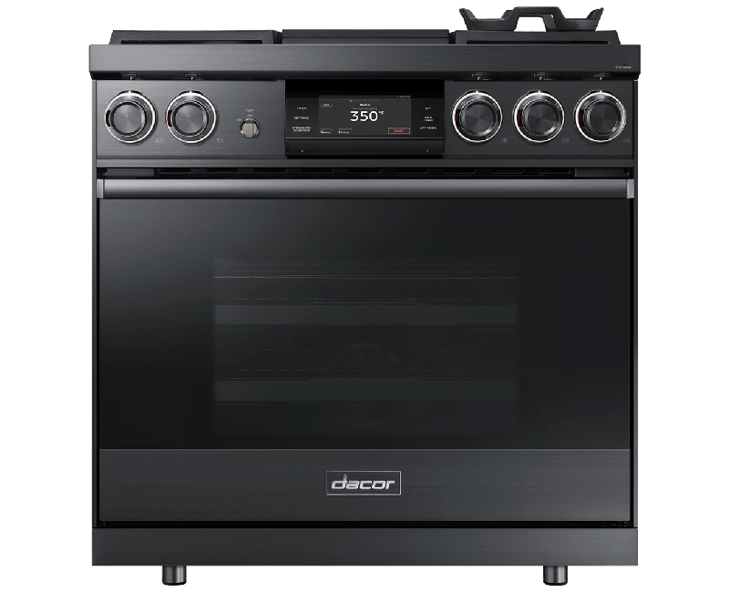 DACOR 36" Professional Dual Fuel Range 4.8 Cu. Ft. Graphite Stainless Steel Liquid Propane DOP36M94DPM