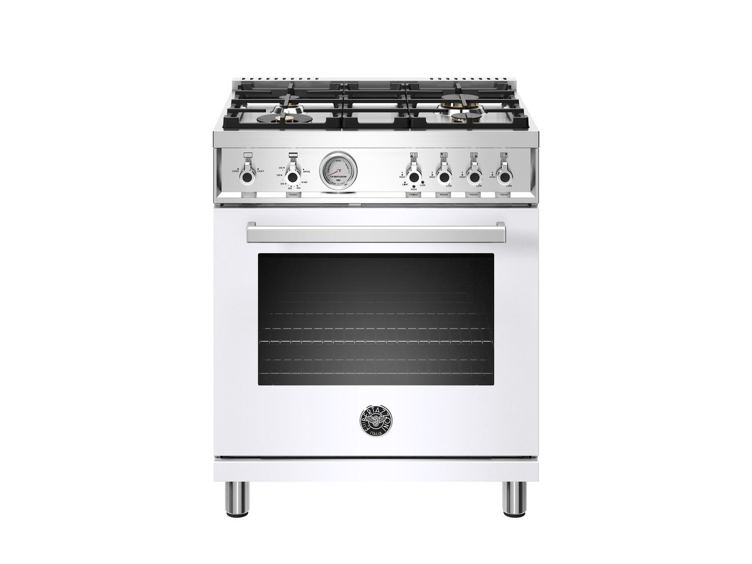 BERTAZZONI 30" Gas Range 4.7 Cu. Ft. Bianco White PROF304GASBIT