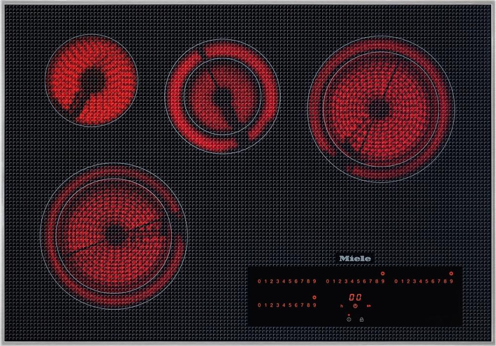 MIELE 30" Electric Cooktop With 4 Cooking Zones Black With Stainless Steel Frame KM5840208V