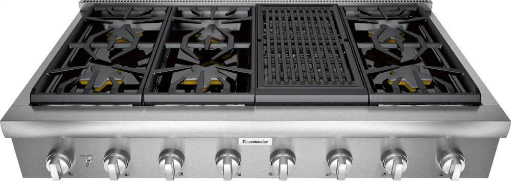 THERMADOR Professional Series 48 Inch Rangetop With Grill Stainless Steel PCG486WL