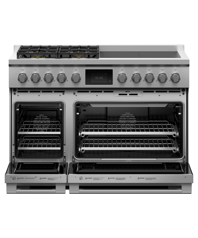 FISHER & PAYKEL Fisher Paykel Series 11 48 Inch Professional Dual Fuel With 4 Sealed Burners 4 Induction Zones Double Oven 6.9 Cu. Ft. Total Capacity Stainless Steel RHV3484L