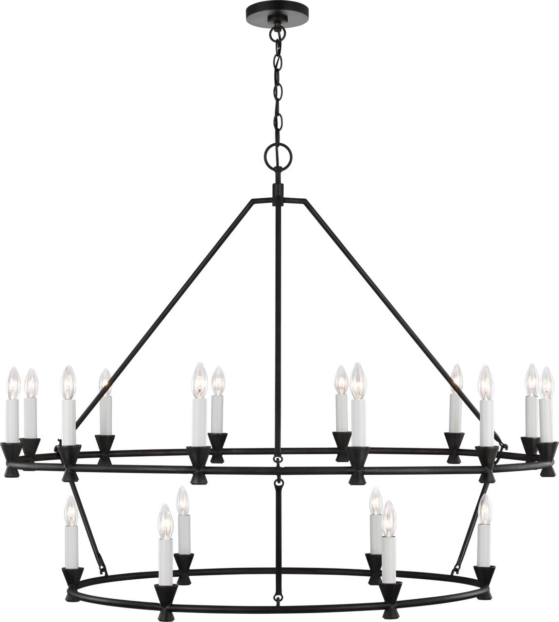 VISUAL COMFORT 50" Studio 18 Light Taper Candle Ring Chandelier CC11818AI