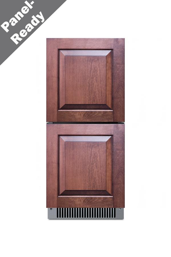 SUMMIT 18" Panel Ready Built In Undercounter Refrigerator Drawers 3.4 Cu. Ft. ADRD15PNR