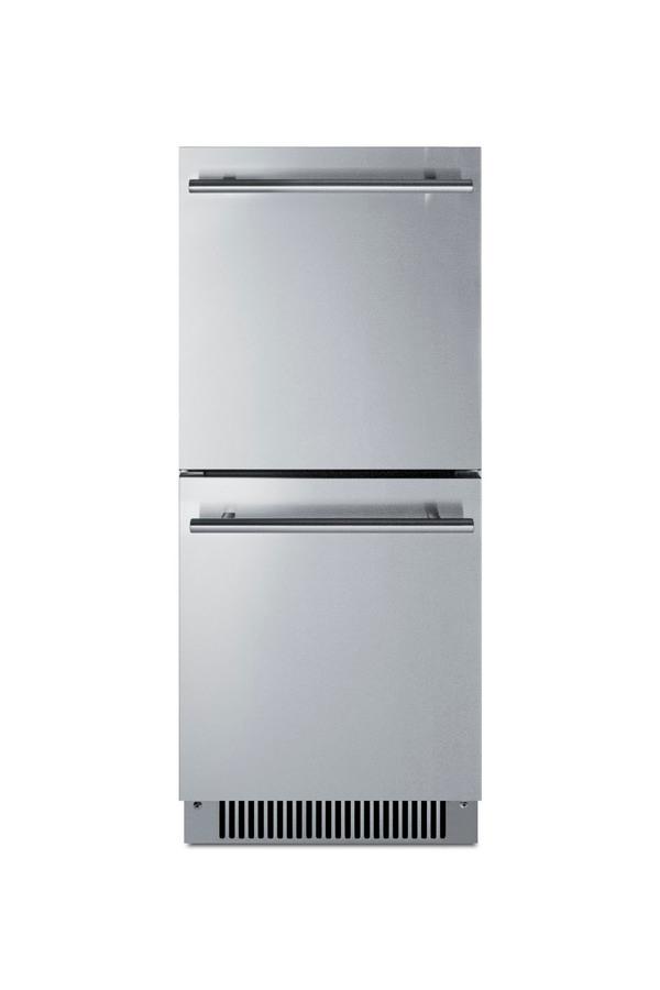 SUMMIT 18" Panel Ready Built In Undercounter Refrigerator Drawers 3.4 Cu. Ft. ADRD15PNR