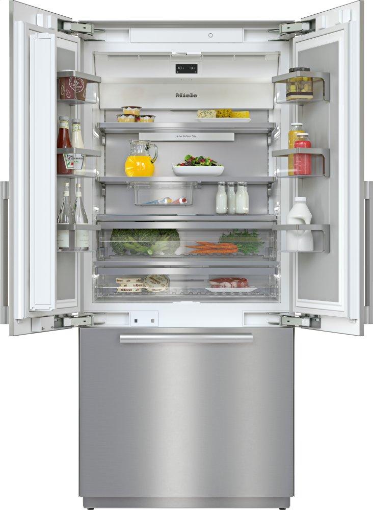 MIELE 36" Built In French Door Refrigerator 19.42 Cu. Ft. Clean Touch Steel KF2982SF