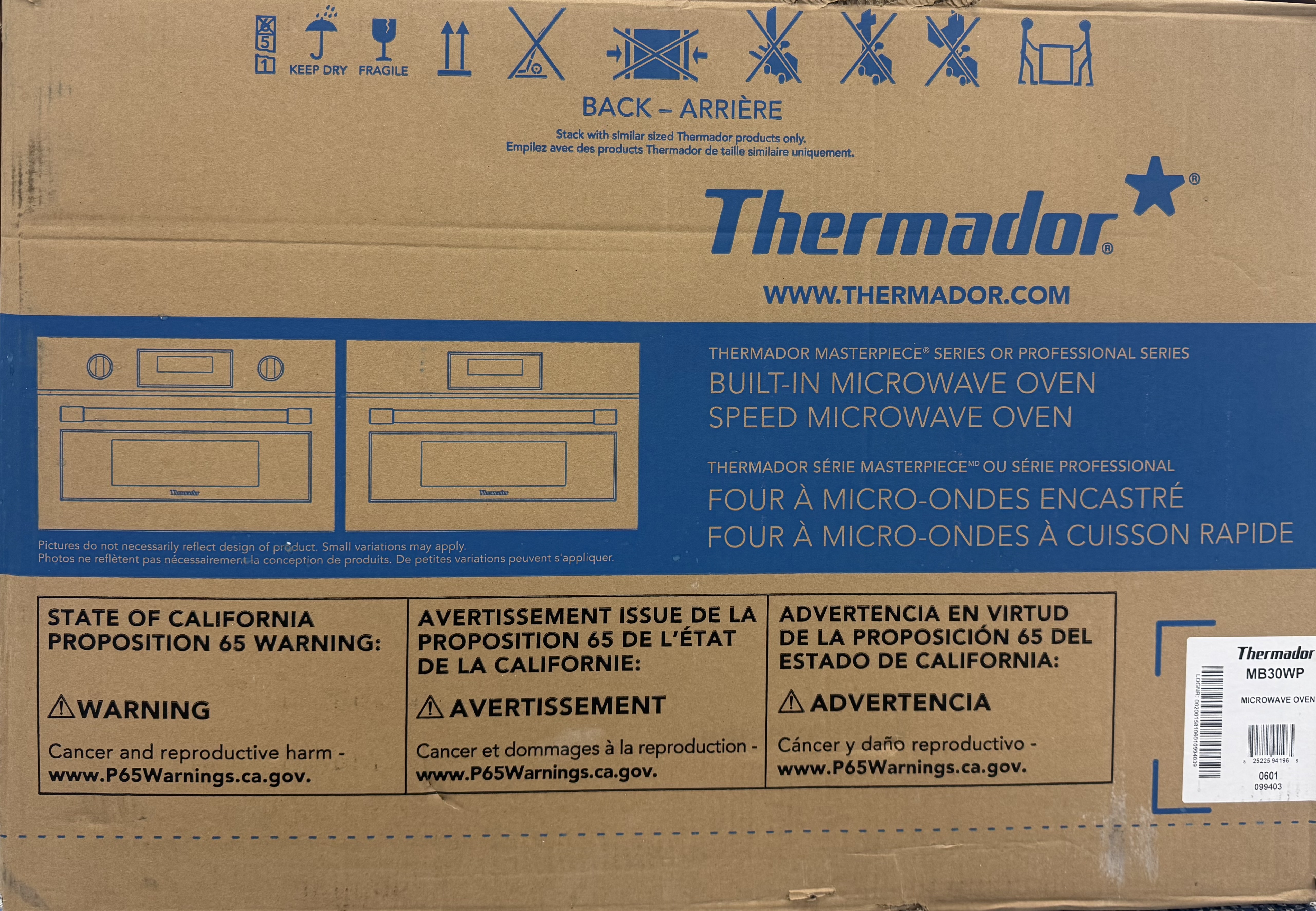 THERMADOR Professional Built In Microwave 30 Stainless Steel MB30WP