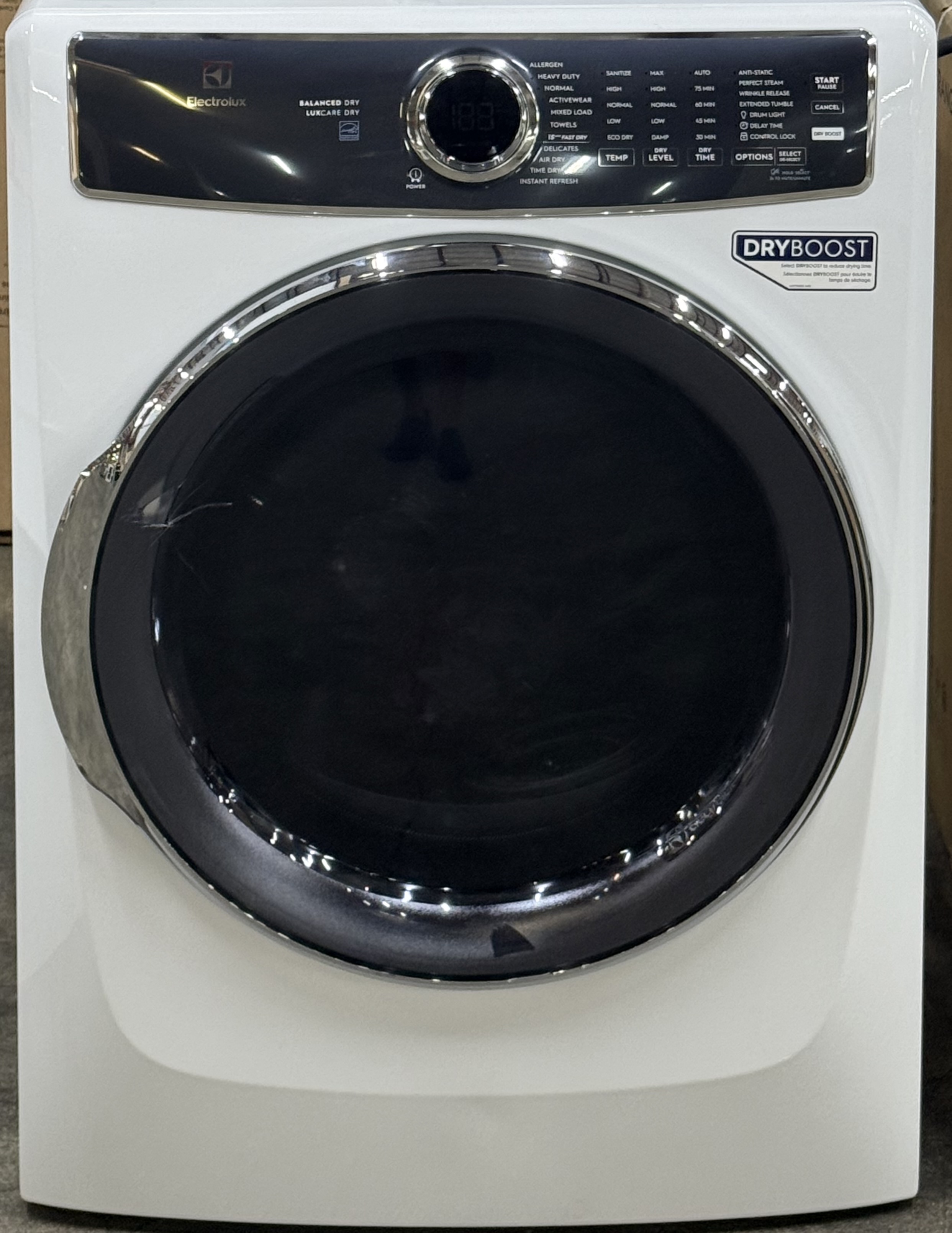 ELECTROLUX 27 Inch Front Load Electric Dryer 8 Cu. Ft. White ELFE7637AW