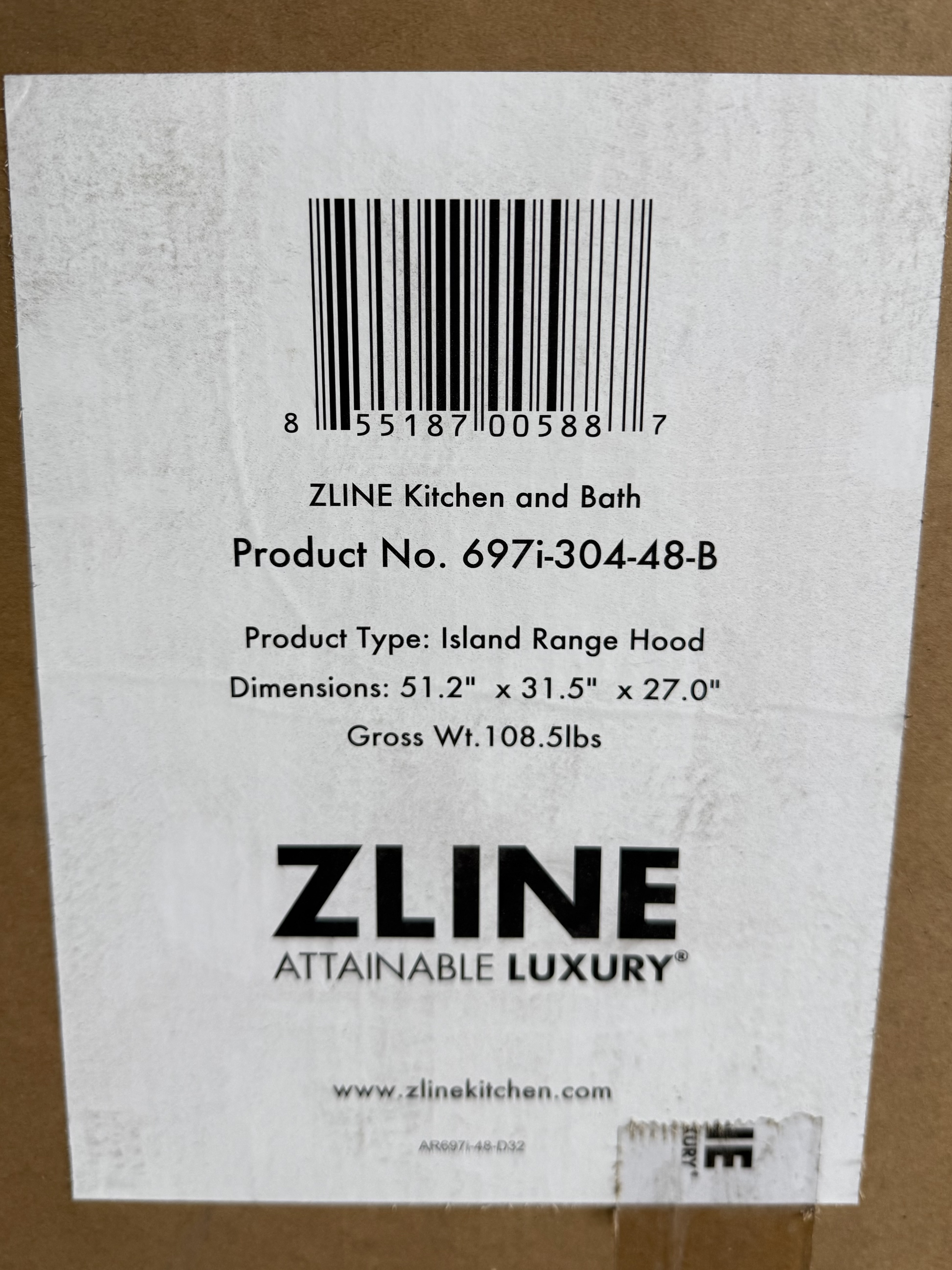 ZLINE 48" Outdoor Island Mount Range Hood 700 Cfm Stainless Steel 697I30448