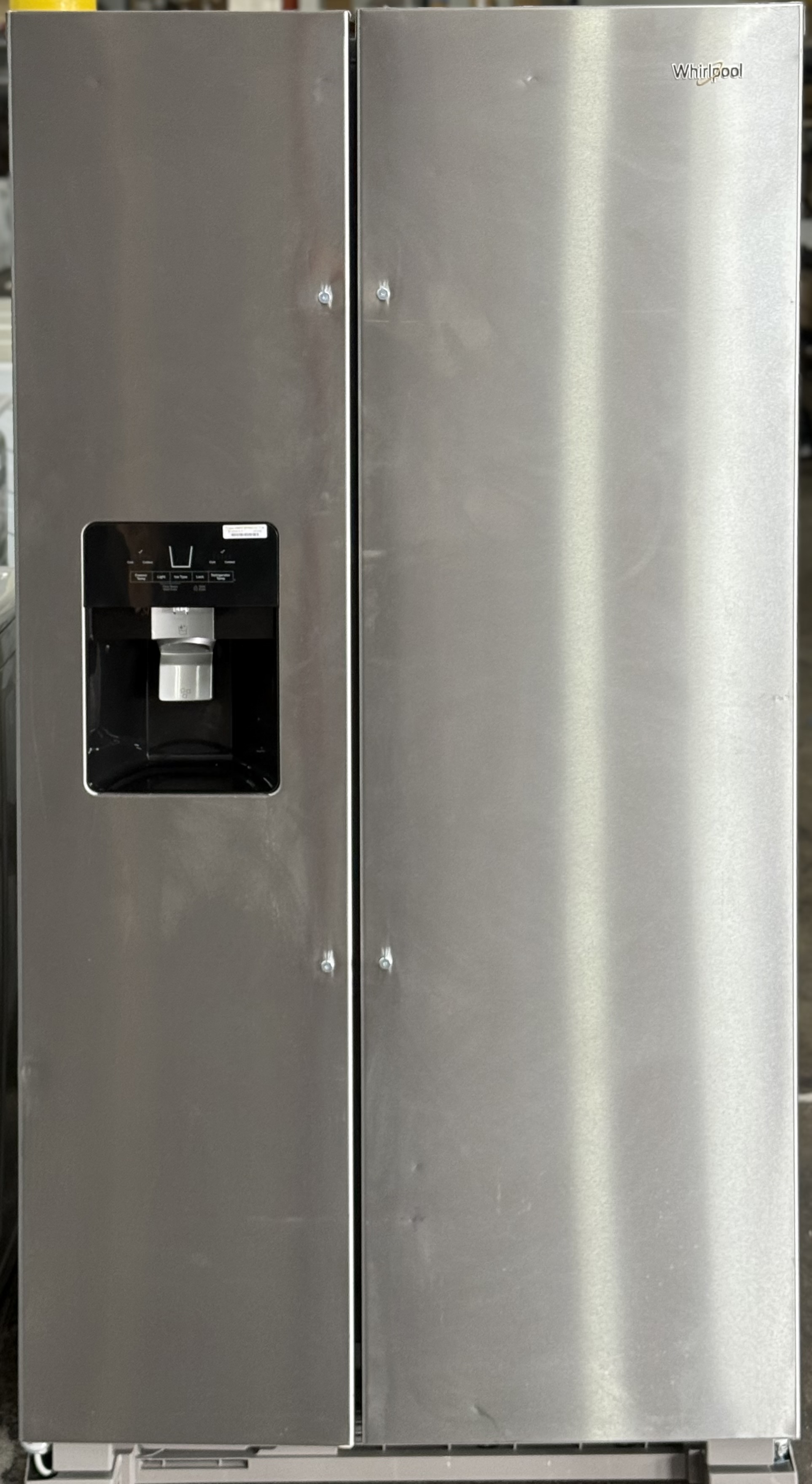 WHIRLPOOL 36 Inch Side By Side Refrigerator 24.5 Cu. Ft. Stainless Steel WRS335SDHM