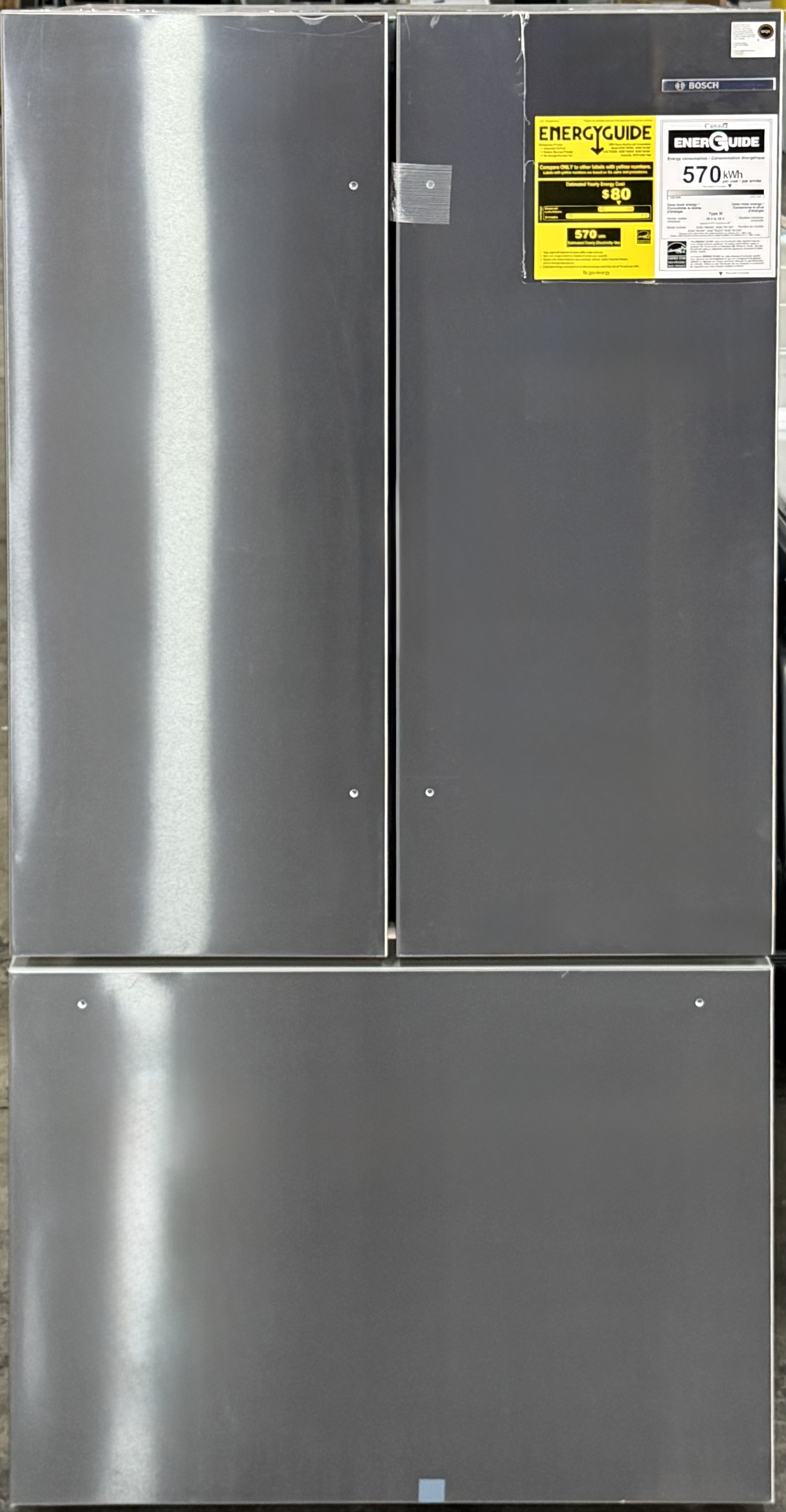 BOSCH 36" Counter Depth French Door Refrigerator 20.8 Cu. Ft. Stainless Steel B36CT80SNS
