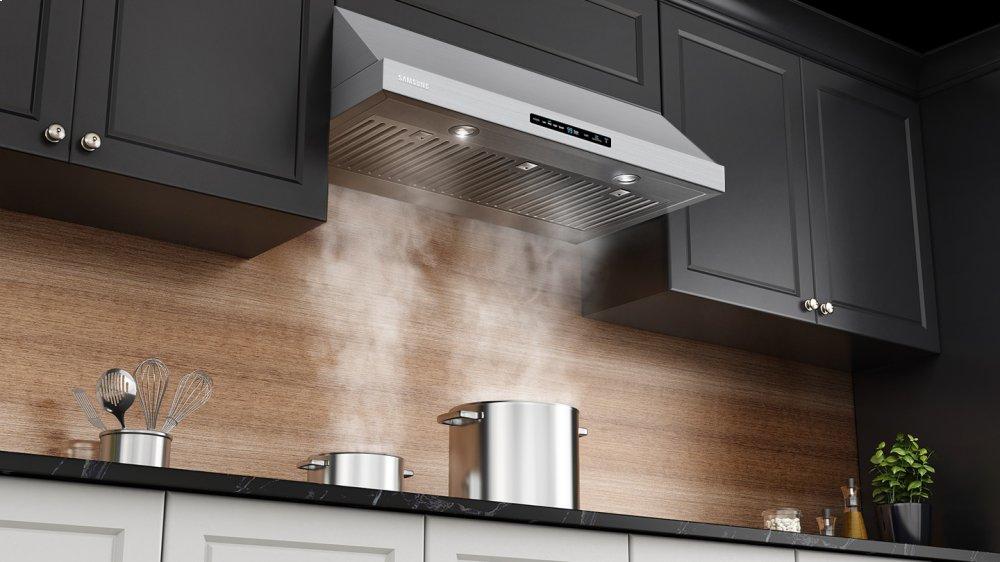 Quietly refresh kitchen air in a flash