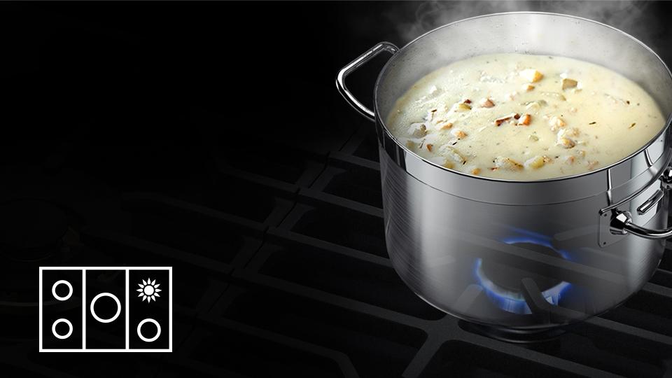 Simmer & keep food warm without burning