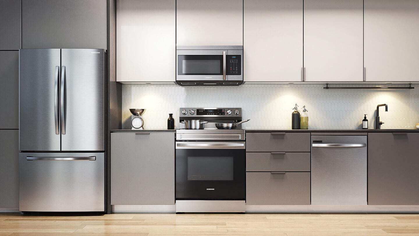 A matching kitchen