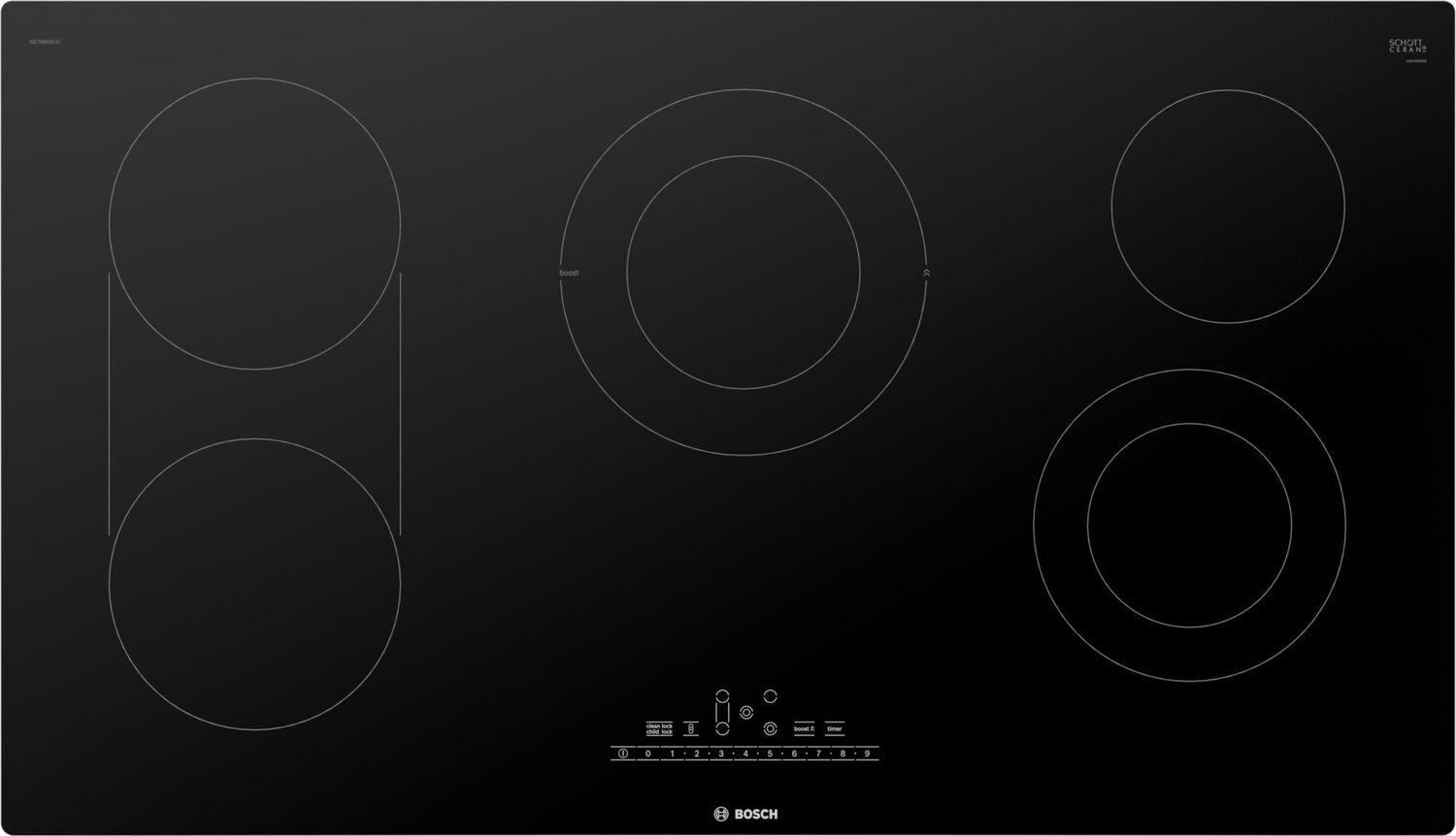 BOSCH 36" Radiant Cooktop With 5 Elements Black NET8669UC