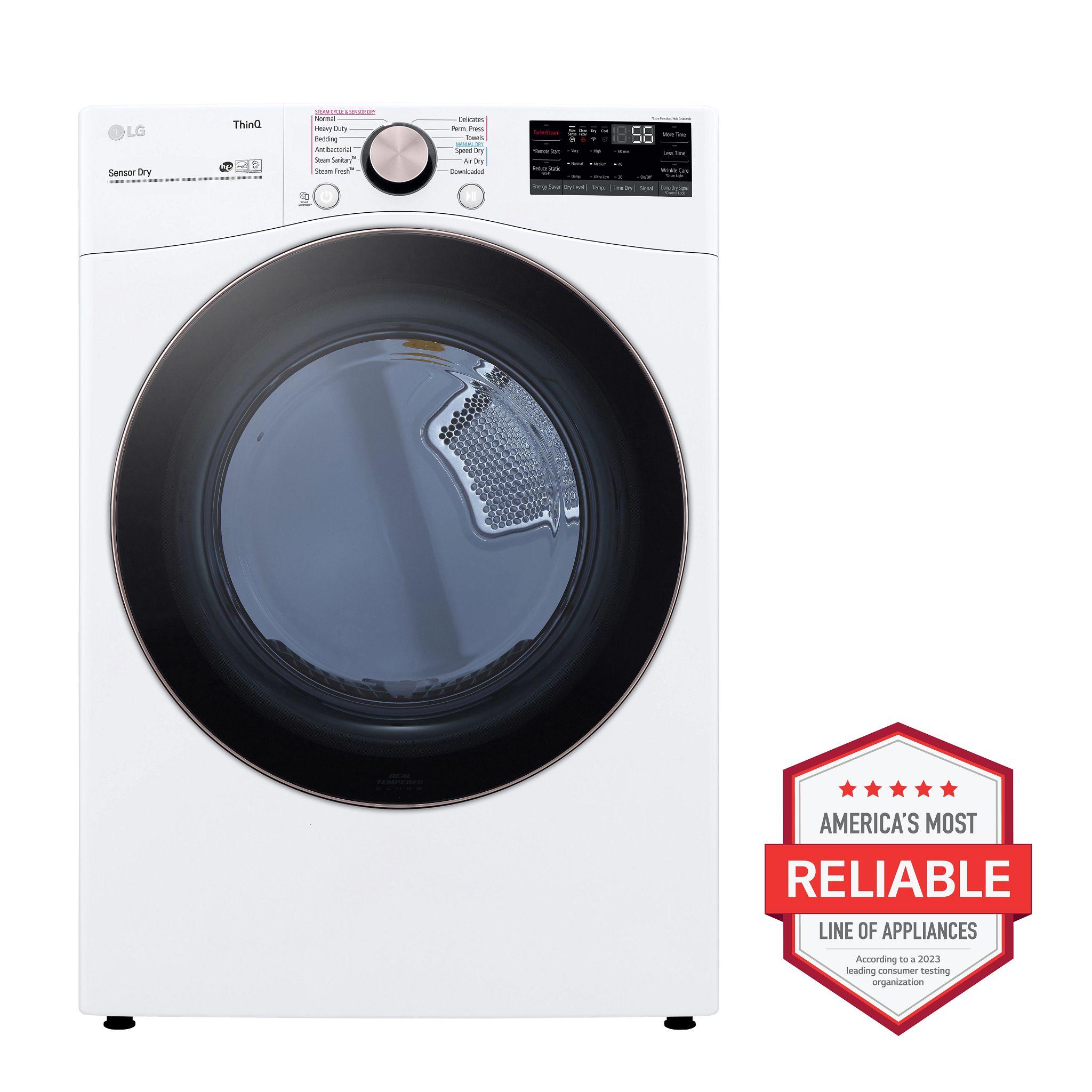 Lg 7.4 Cu. Ft. Large Capacity Front Load Electric Dryer White DLEX4000W