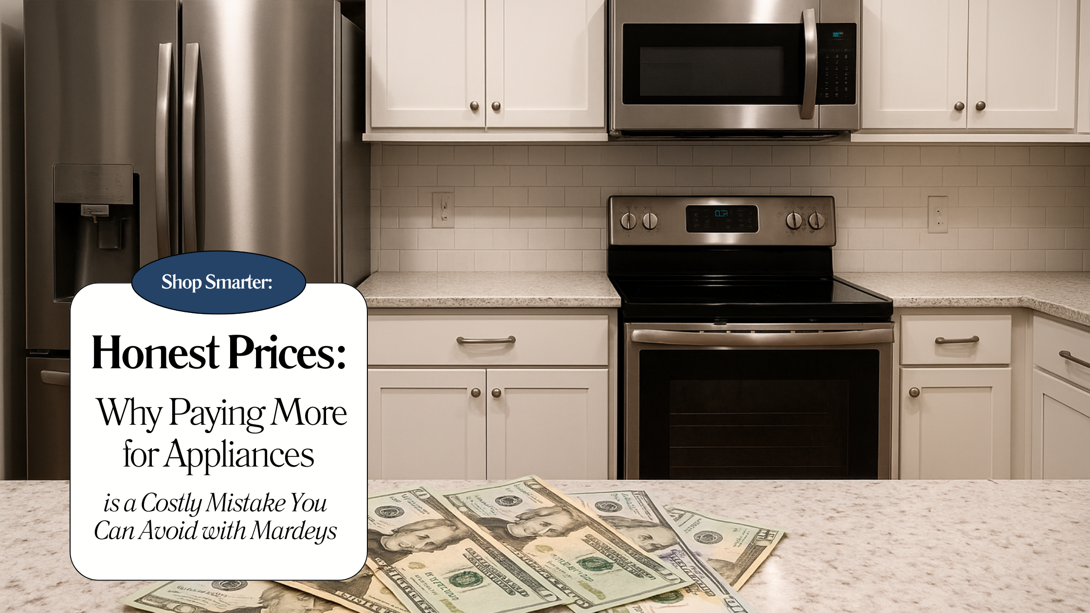 Smart shopper choosing Mardeys appliances for honest, affordable pricing