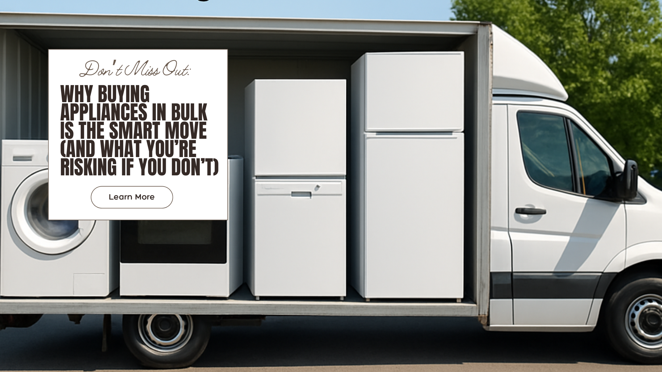 Bulk appliance shopping with savings and efficiency benefits
