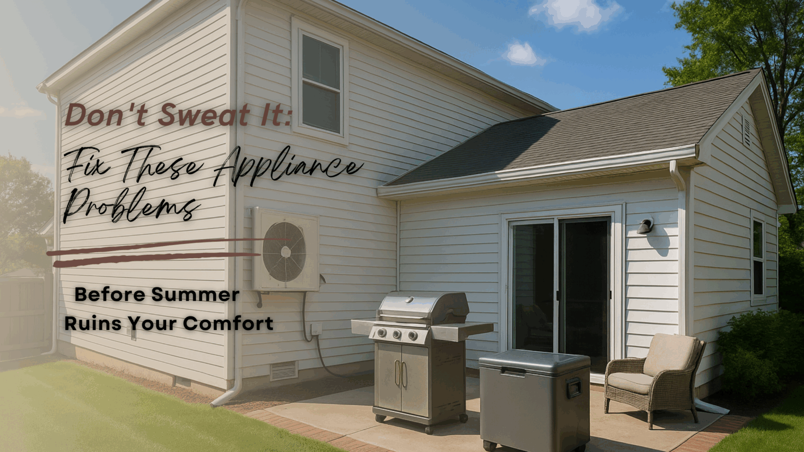 Technician fixing appliance problems before summer heat begins