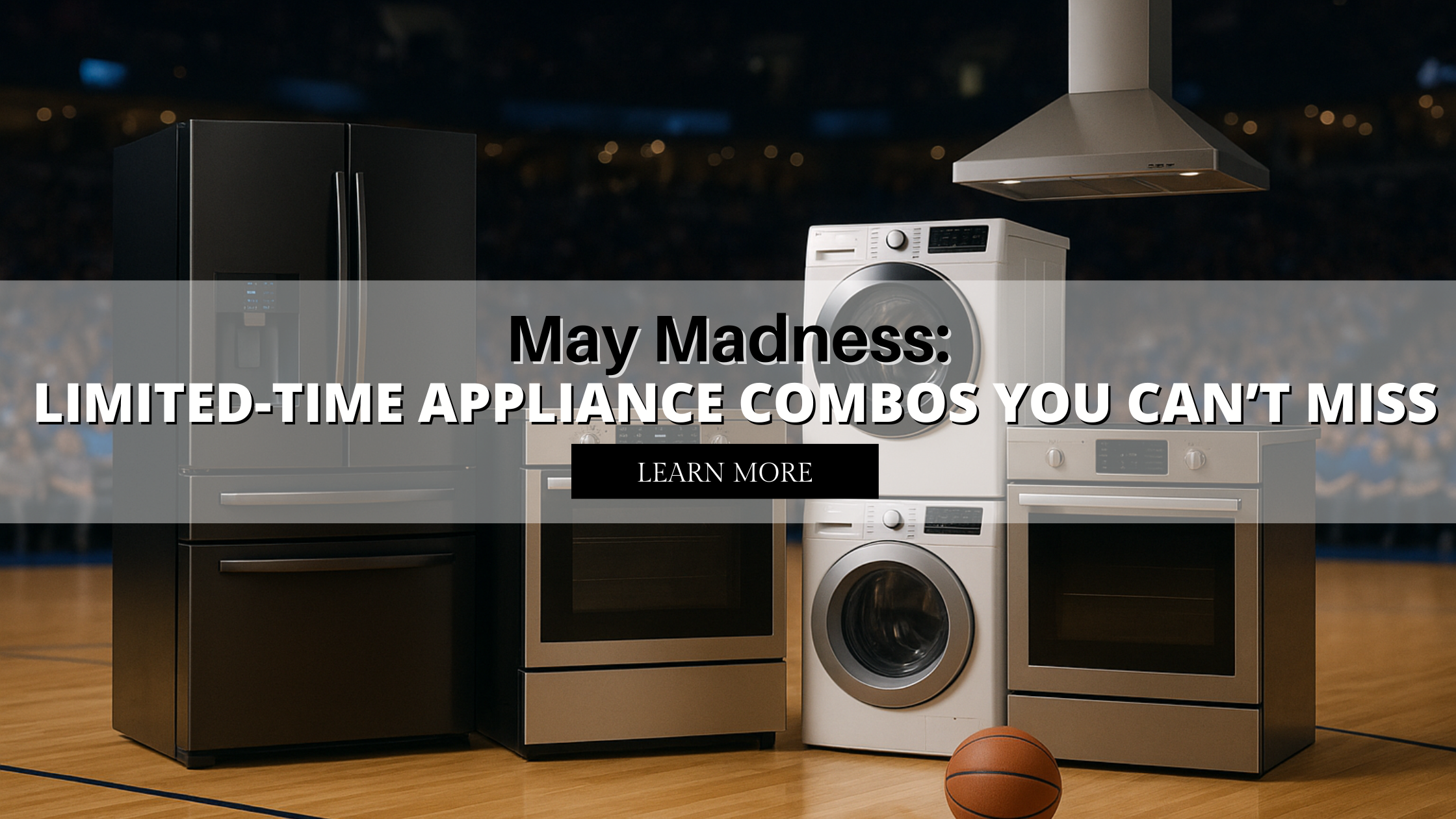 Excited shopper grabbing May Madness appliance deals and upgrade bundles