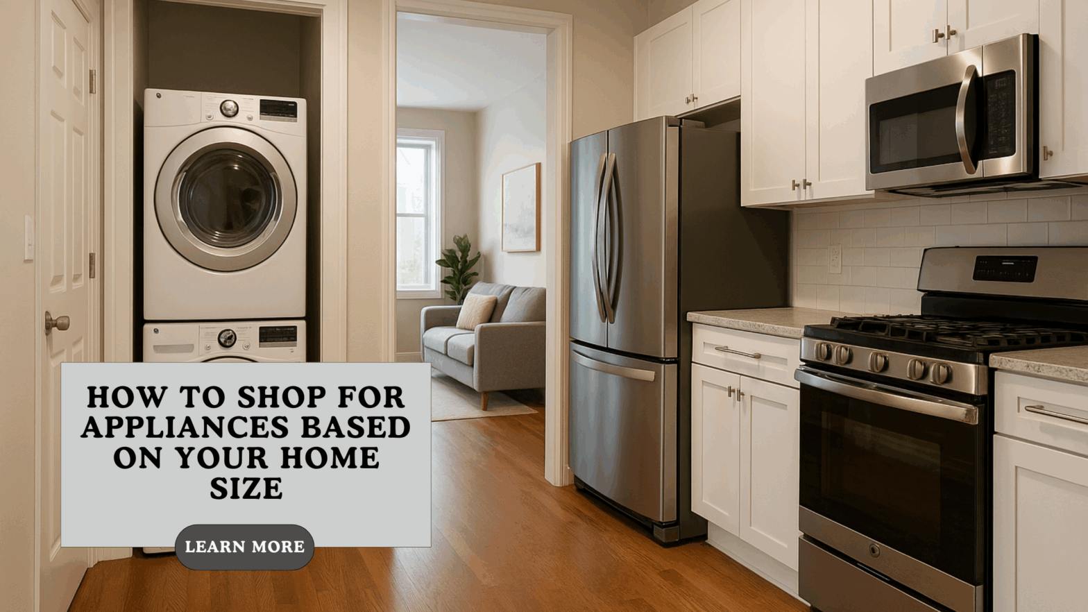 Homeowner comparing appliance sizes to match home layout during shopping