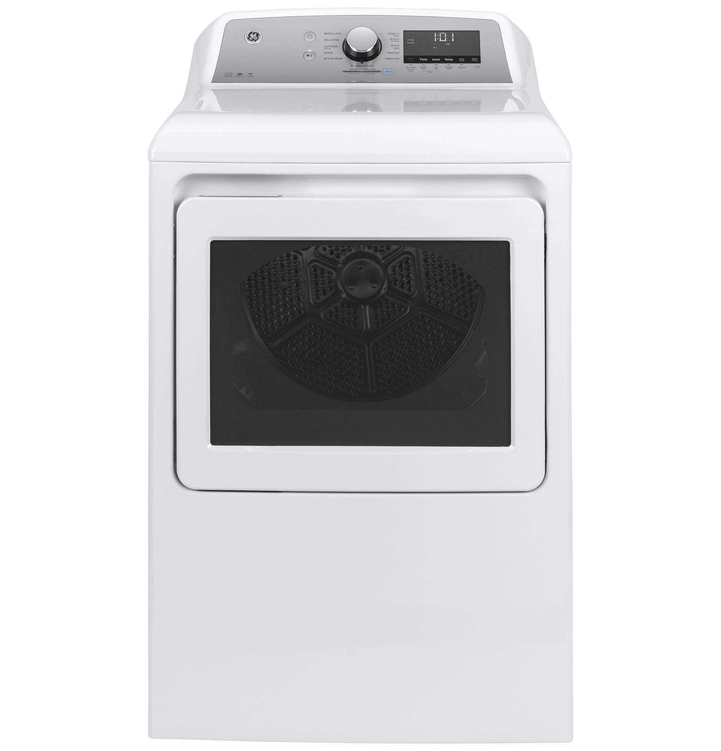 GE 27 Inch Font Load Electic Dye White 7.4 Cu. Ft. GTD84ECSNWS
