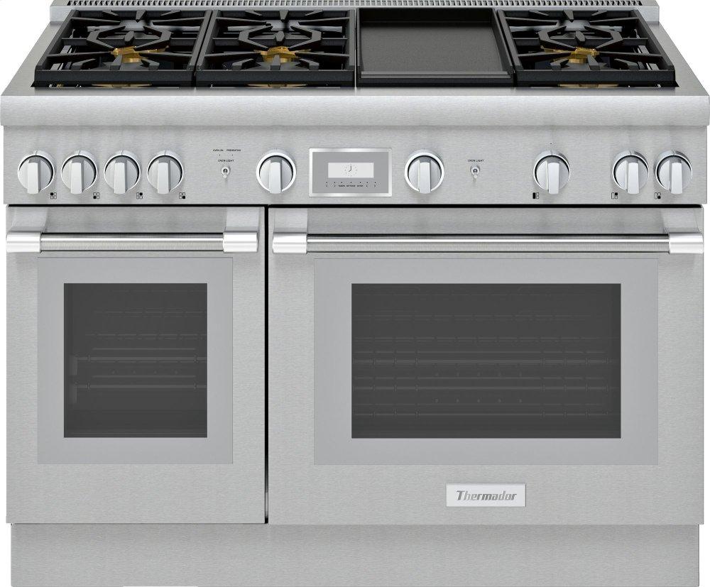 THERMADOR 48" Gas Smart Range 7.1 Cu. Ft. With 6 Burners And Griddle Stainless Steel PRG486WDH
