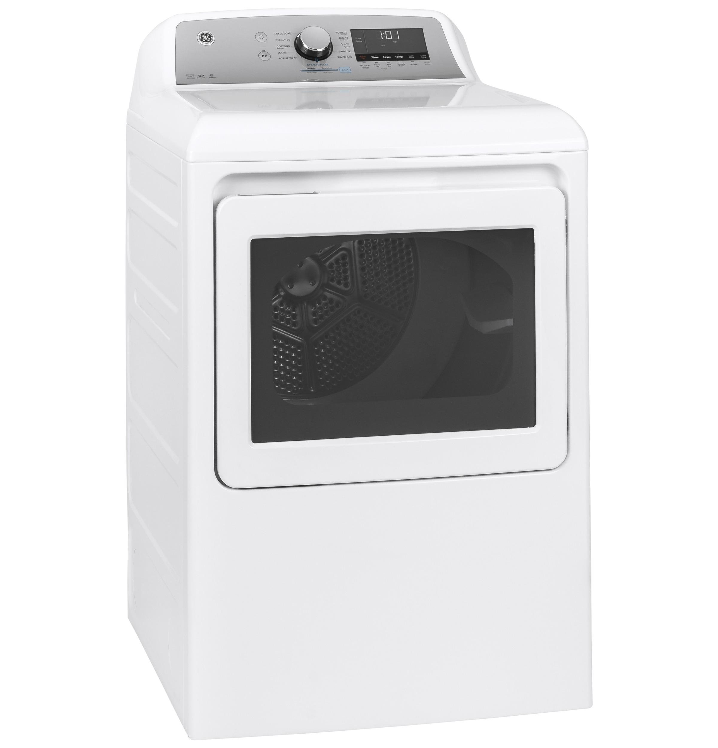 GE 27 Inch Font Load Electic Dye White 7.4 Cu. Ft. GTD84ECSNWS