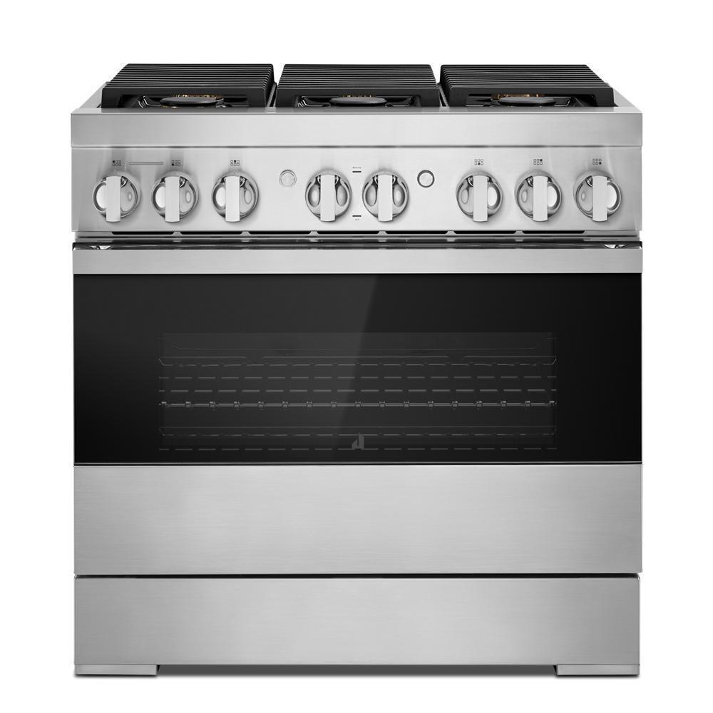 JENNAIR 36" Noir Dual Fuel Professional Style Range Stainless Steel JDRP436HM