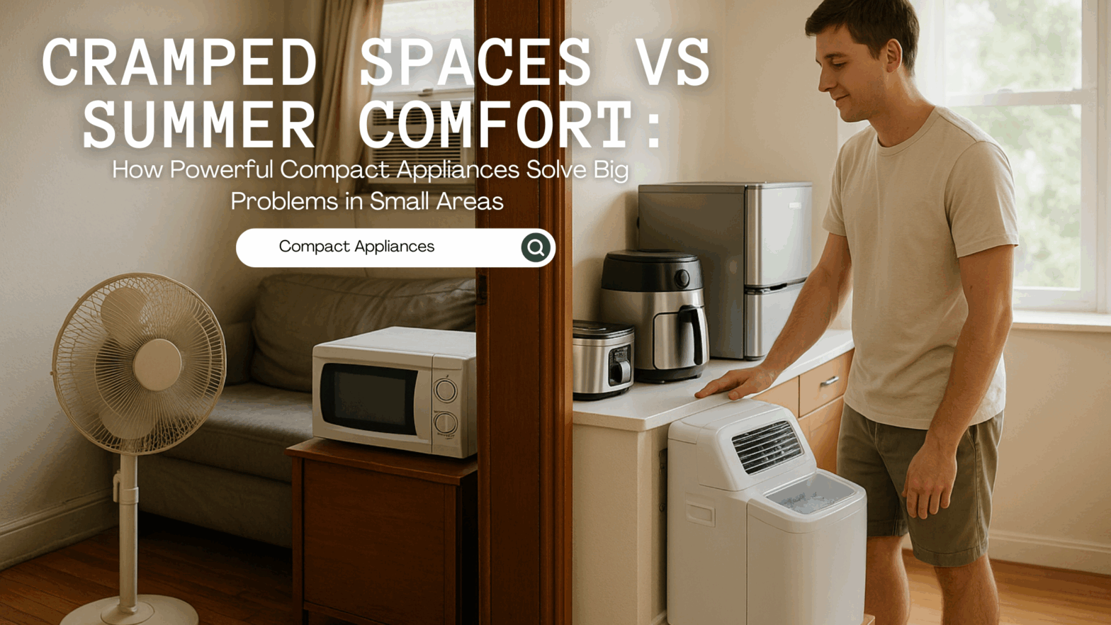 Cramped Spaces vs Summer Comfort Appliances in a small living space providing summer comfort