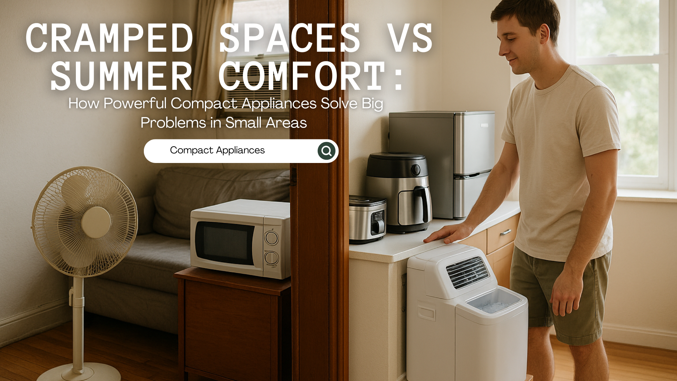 Cramped Spaces vs Summer Comfort Appliances in a small living space providing summer comfort