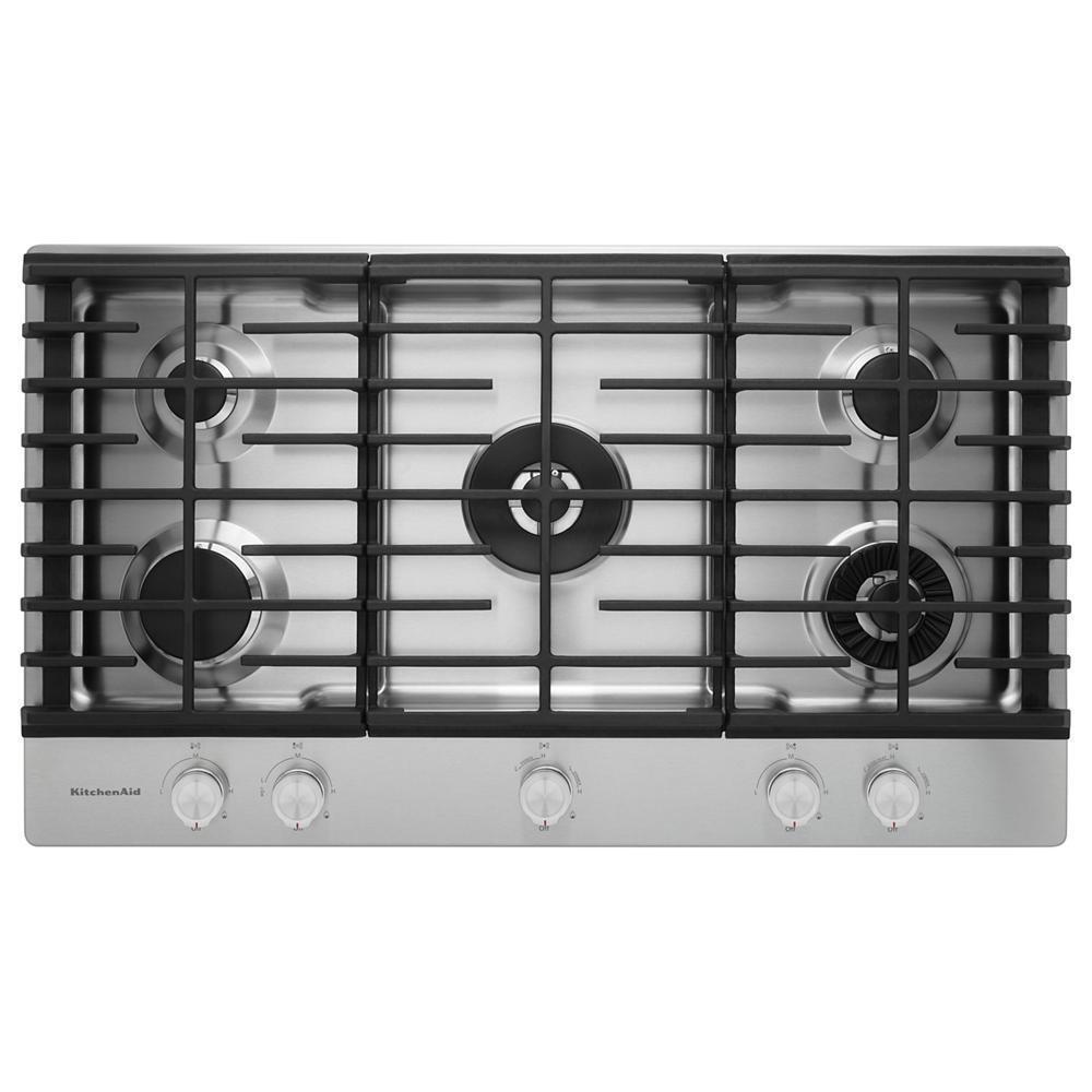 Kitchenaid 36″ 5 Burner Gas Cooktop With Griddle KCGS956ESS