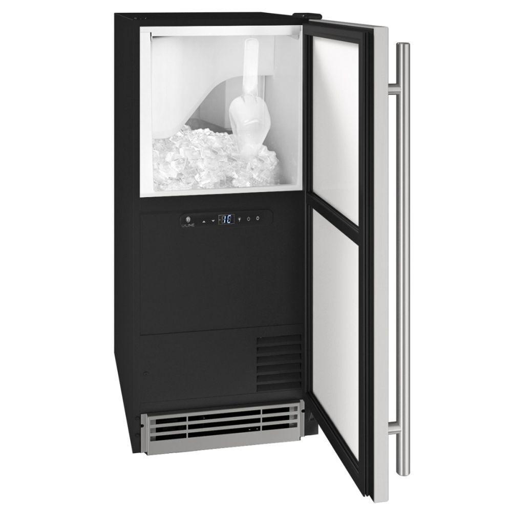 U-LINE 15″ Clear Ice Machine With Stainless Solid Finish Yes (115 V 60 Hz Volts 60 Hz Hz) UHCP115SS01A