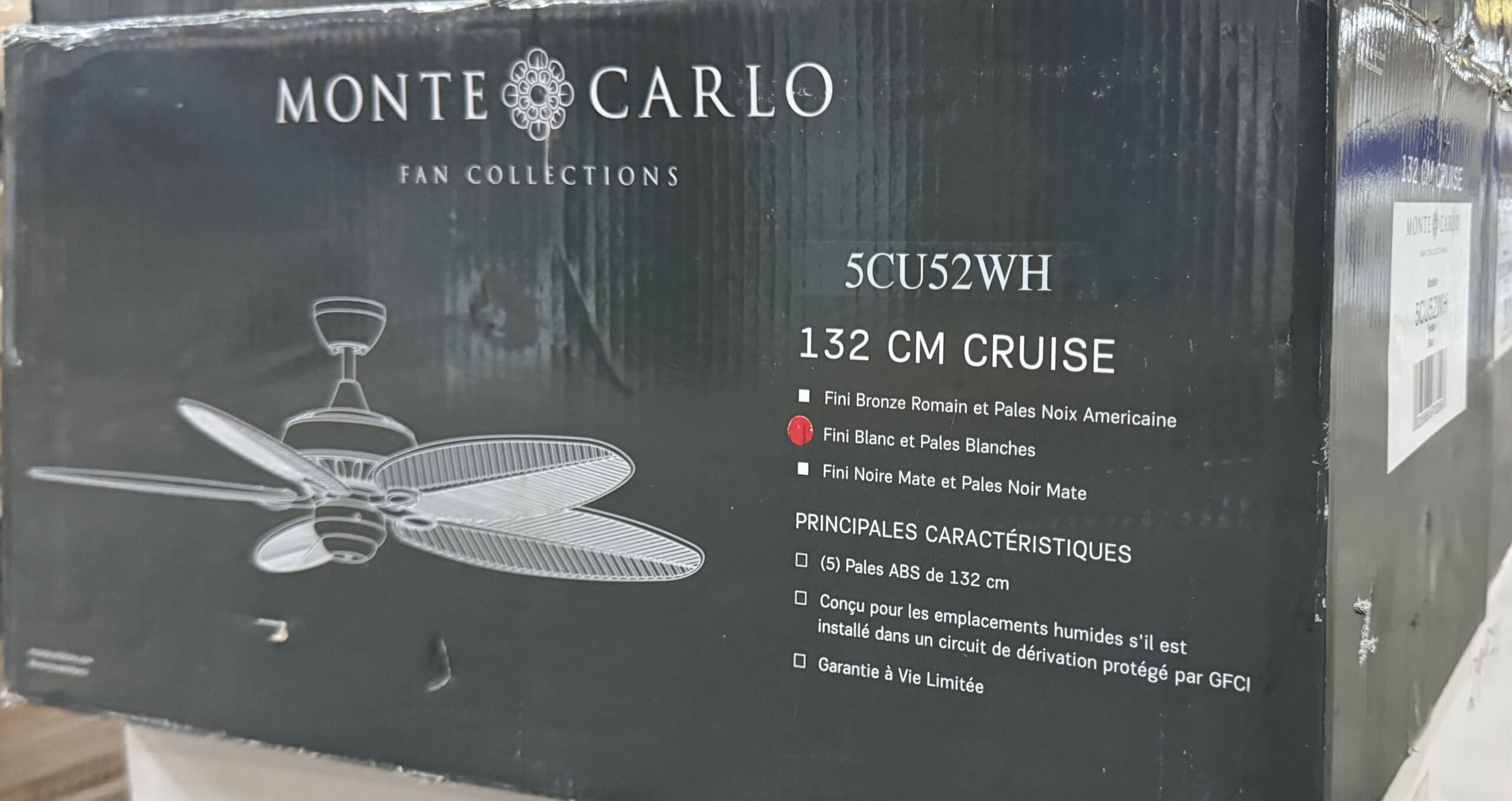 Monte Carlo Cruise 52 Fan 52 In 13 6 To 67 W 2079 To 4441 Cfm 5 Blade White  Blade 5cu52wh 3 | Mardeys, image size:2560x1357