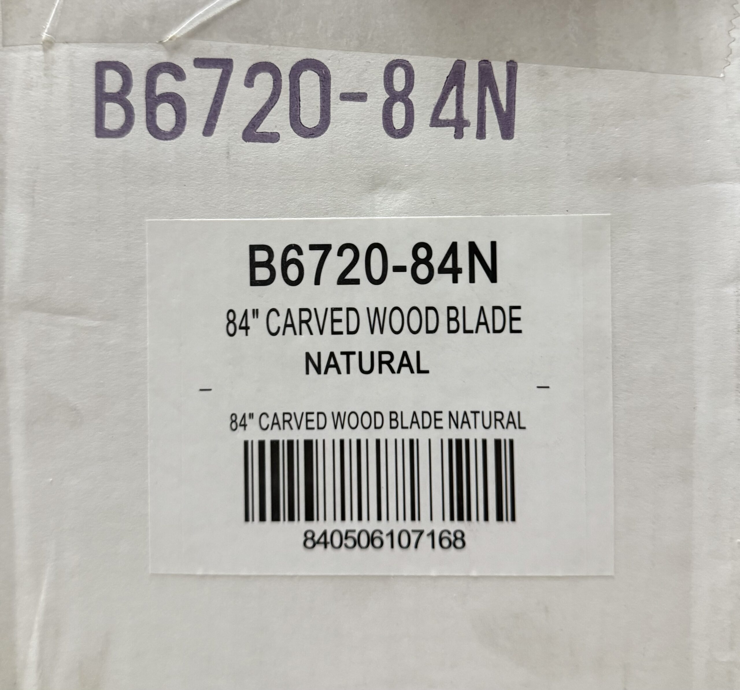 FANIMATION Spitfire Set Of 3 42" Blades For 84" Ceiling Fans Natural B6720-84N